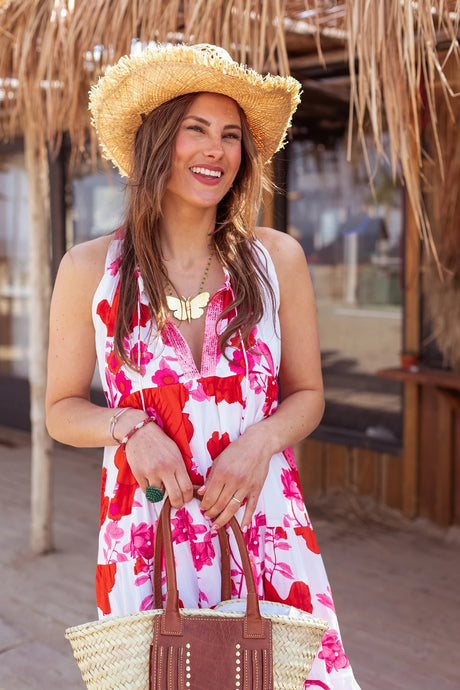 Flower Dress | White & Pink