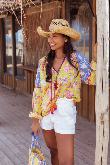 Lila Print Top | Yellow
