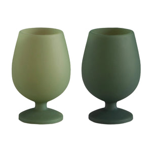 sage + olive | stemm | silicone unbreakable wine glasses