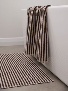 Wide Stripe Cotton Hand Towel | Cocoa/Bone