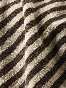 Wide Stripe Cotton Hand Towel | Cocoa/Bone