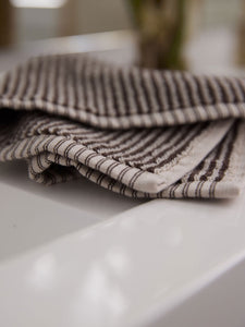 Stripe Cotton Hand Towel | Cocoa/Bone