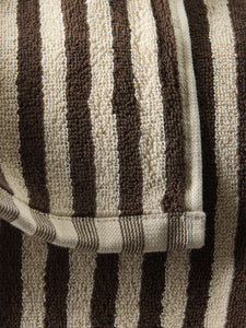 Wide Stripe Cotton Hand Towel | Cocoa/Bone
