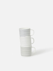 Stripe Coffee Cup S/4 | Olive/White
