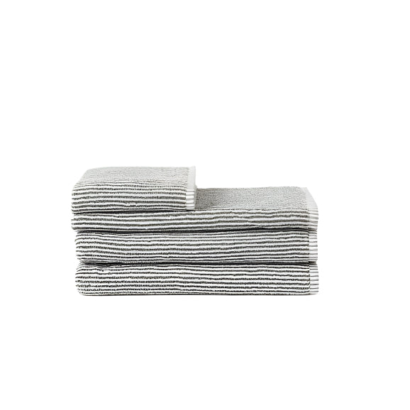 Stripe Cotton Face Cloth | Olive/White