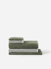 Load image into Gallery viewer, Stripe Cotton Face Cloth | Olive/White