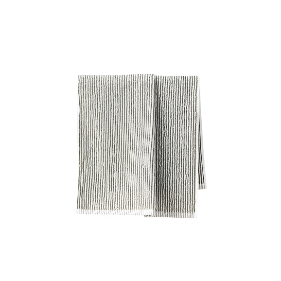 Stripe Cotton Hand Towel | Olive/White