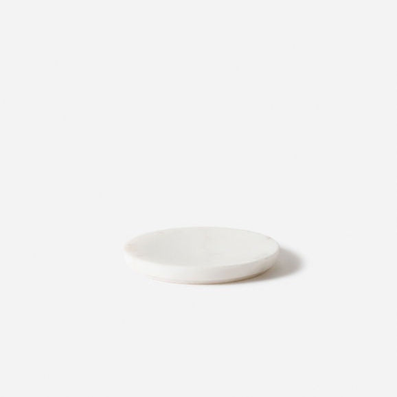 Marble Round Soap Dish /White