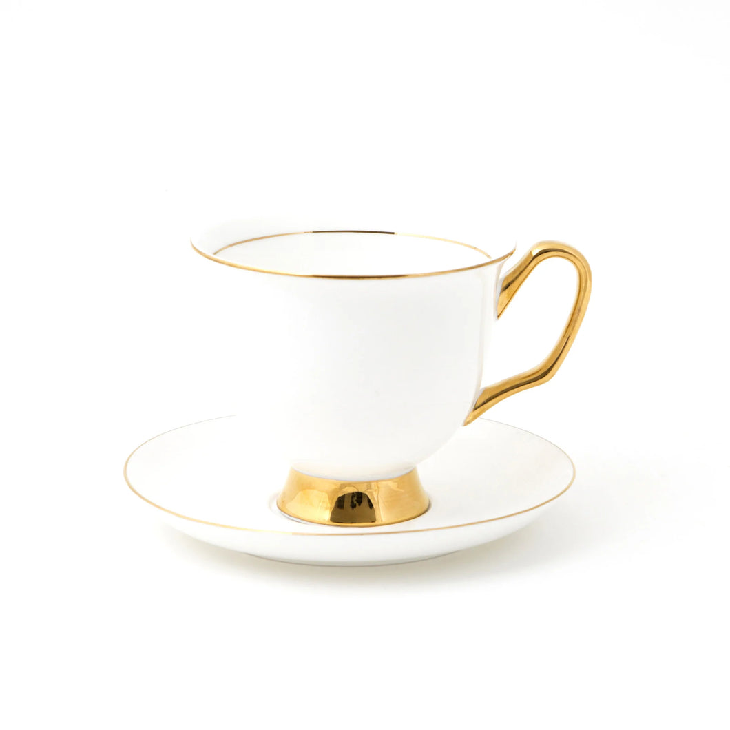 White Teacup & Saucer XL - 375mL