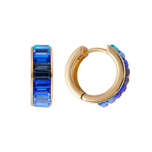 Load image into Gallery viewer, Blue Ombre Midi Hoops
