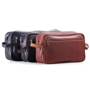 Huckleberry Leather Toiletry Bag l Black