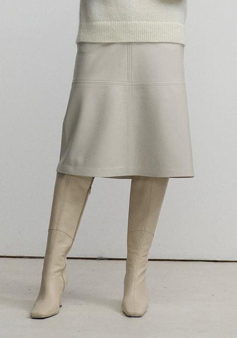 Gaia Leather Skirt | Mink