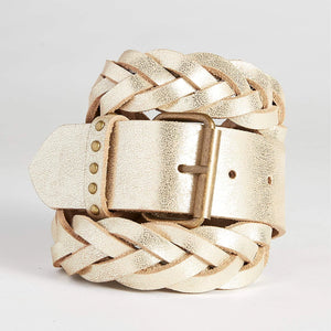 Clara Leather Belt | Gold