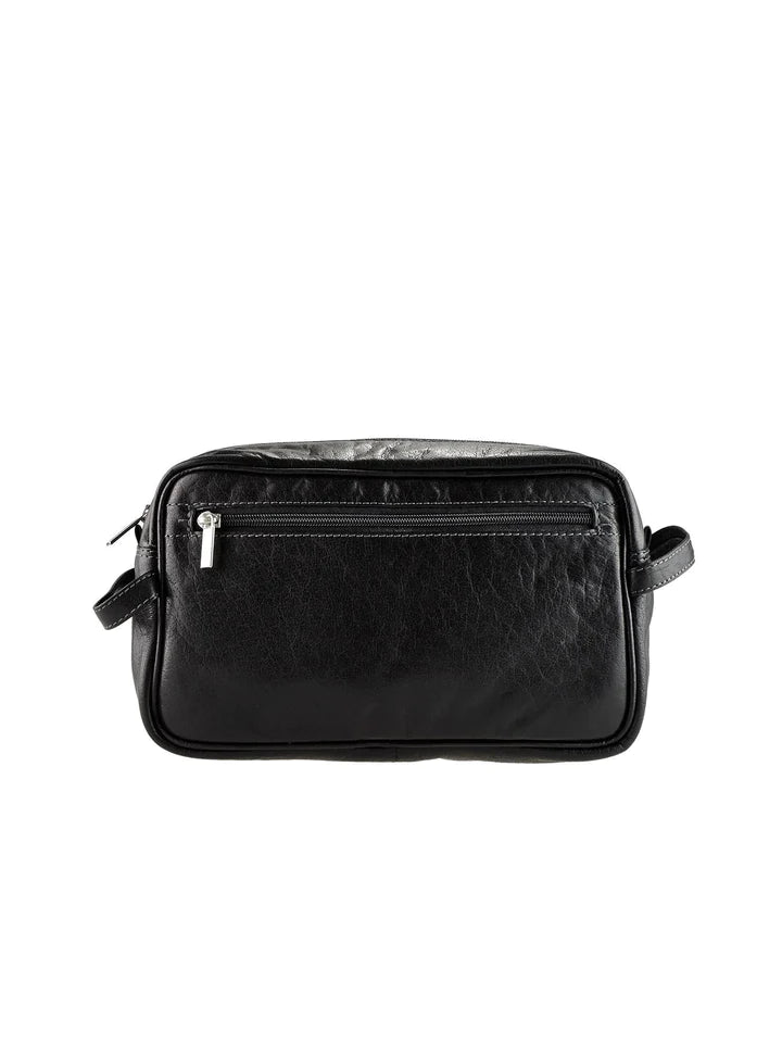 Huckleberry Leather Toiletry Bag l Black