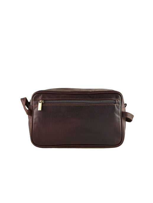 Huckleberry Leather Toiletry Bag l Brown