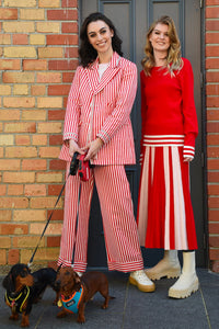 Itty Knitty Commitee Skirt | Red Stripe