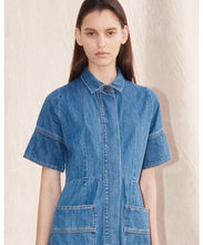 Load image into Gallery viewer, Clover Denim Shirt Dress | Mid Blue
