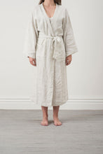 Load image into Gallery viewer, Linen Robe  l  Pinstripe