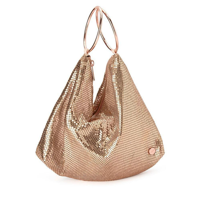 SHAR Mesh Convertible Bag | Rose Gold