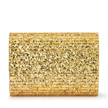 Load image into Gallery viewer, Stacer Acrylic Foldover Clutch | Gold