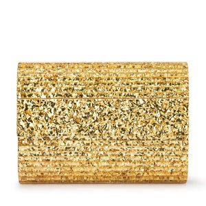 Stacer Acrylic Foldover Clutch | Gold