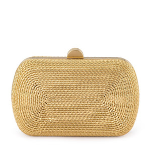 Martina Coiled Rope Clutch | Gold