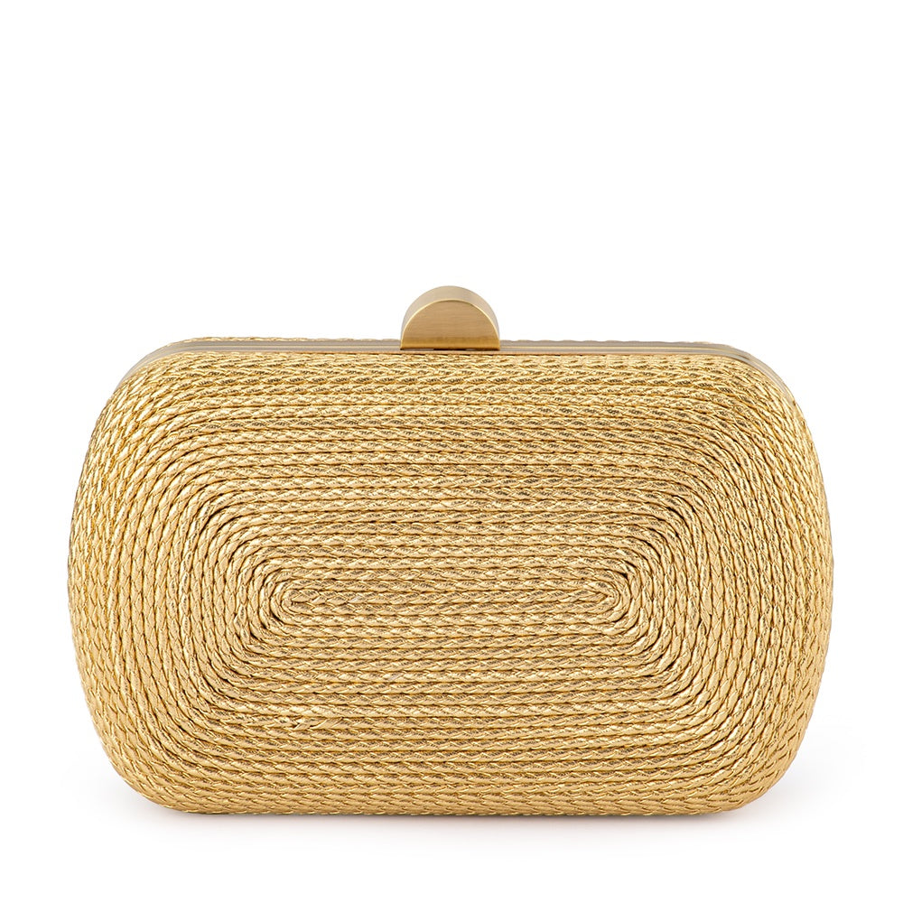 Martina Coiled Rope Clutch | Gold